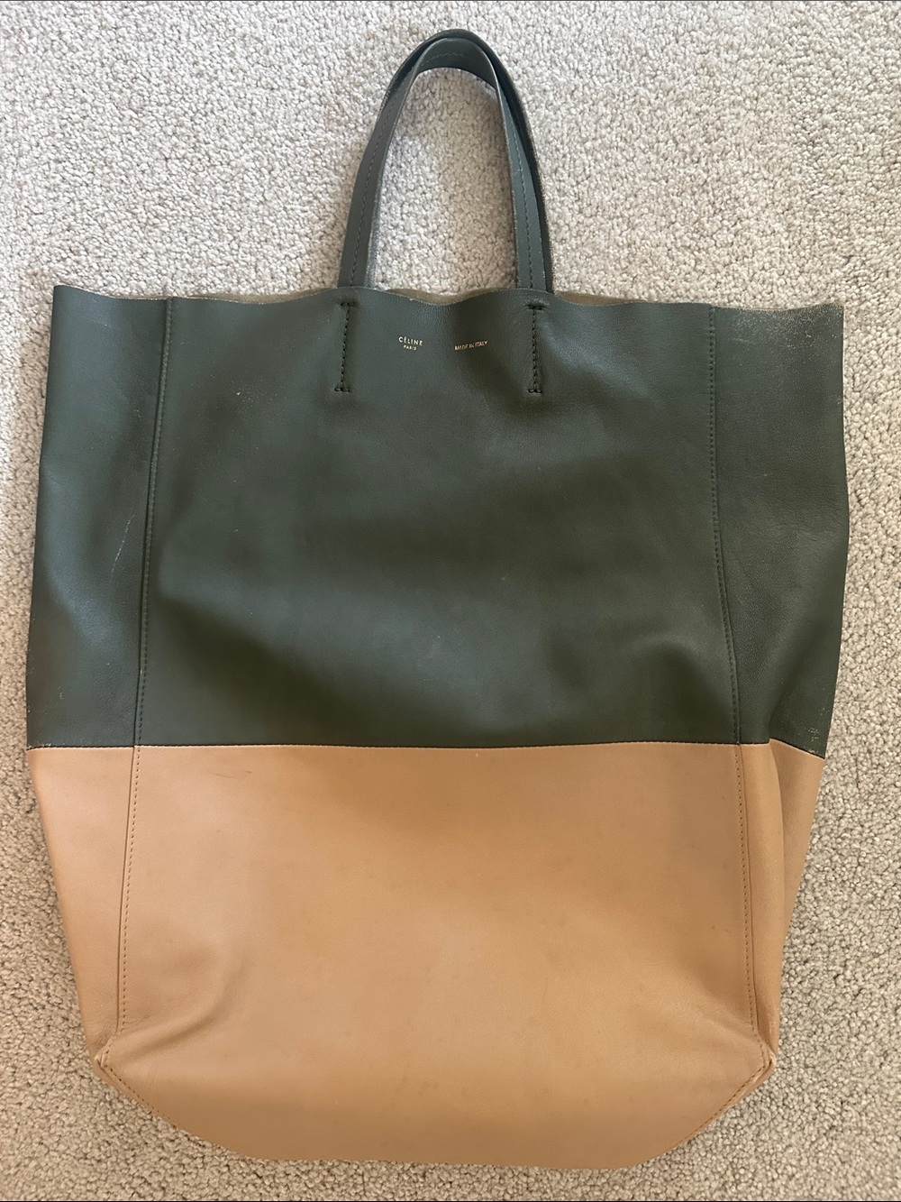 Celine Cabas Vertical Bi Colour Tote